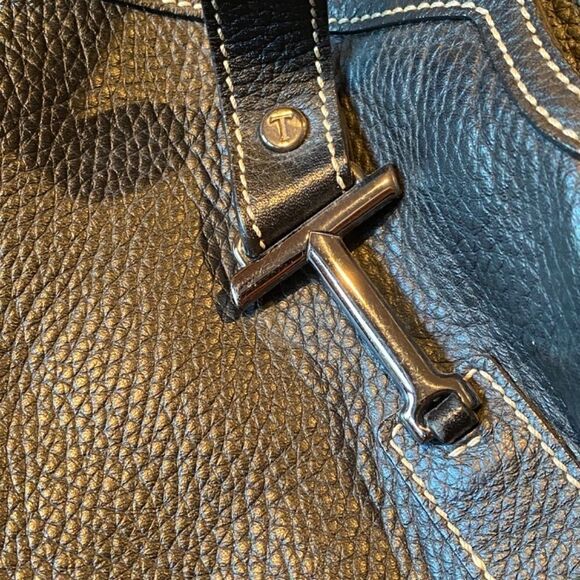 Vintage Tod’s Black Pebbled Leather Baquette Bag New - Picture 10 of 15